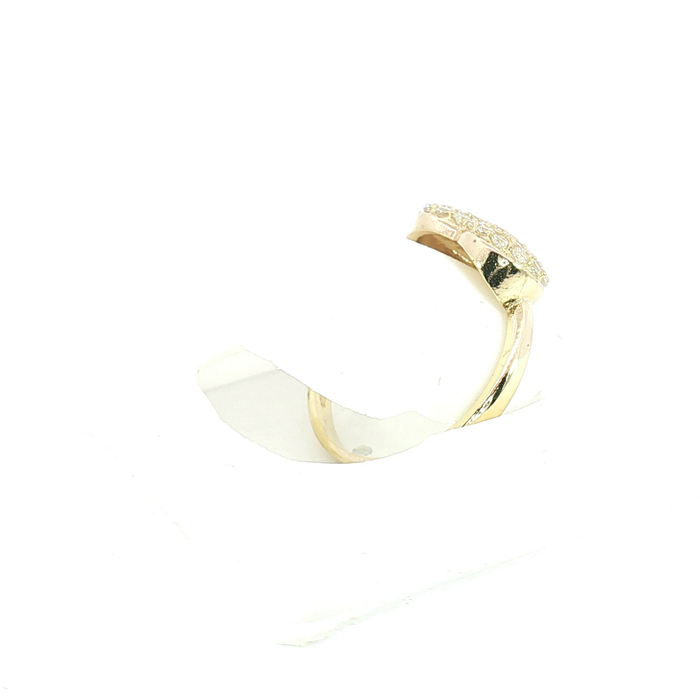 10K Gold and Crystal Heart Ring
