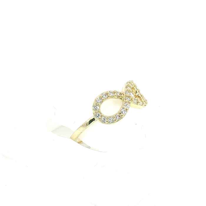 10K Gold and Crystal Infinity Ring