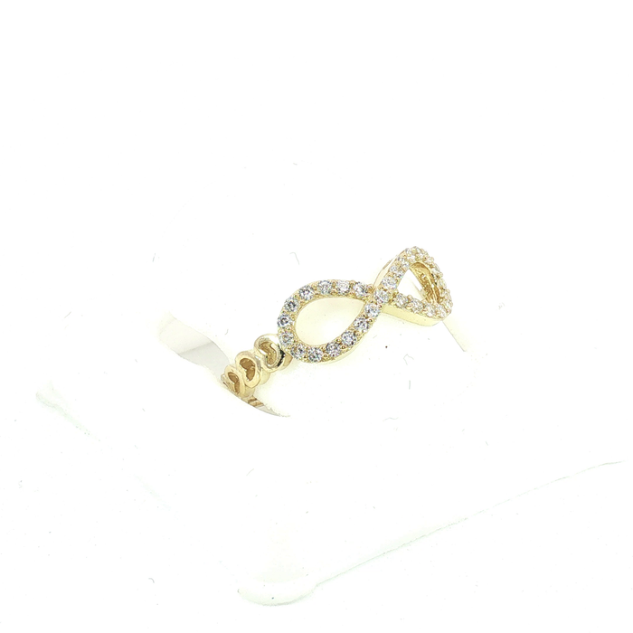 10K Gold and Crystal Infinity Ring