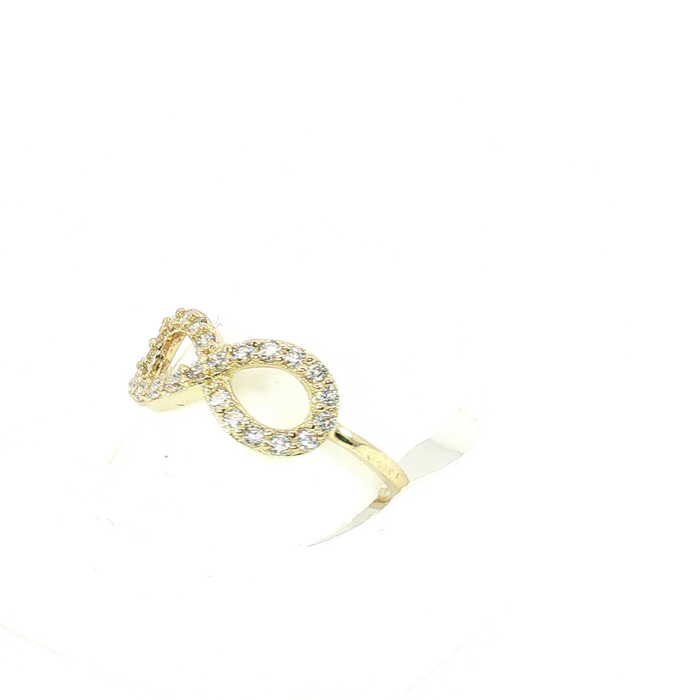 10K Gold and Crystal Infinity Ring