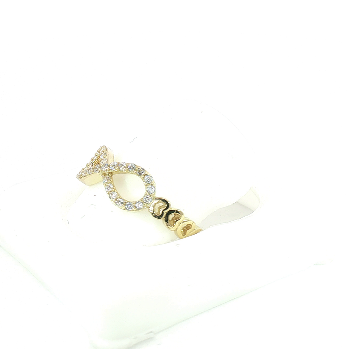10K Gold and Crystal Infinity Ring