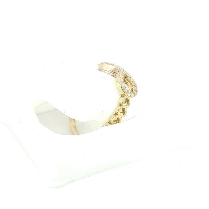 10K Gold and Crystal Infinity Ring