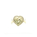 10K Gold and Crystal Nugget Heart Ring