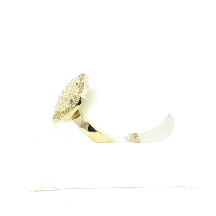 10K Gold and Crystal Nugget Heart Ring