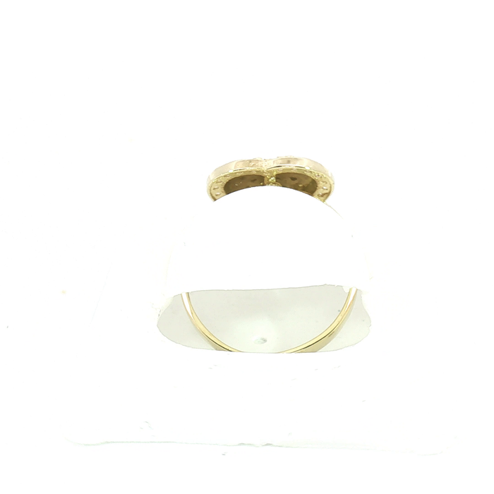 10K Gold and Crystal Nugget Heart Ring