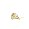 10K Gold and Crystal Virgin Mary Heart Ring