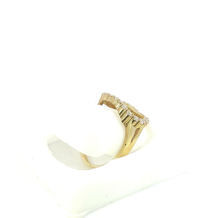 10K Gold and Crystal Virgin Mary Heart Ring