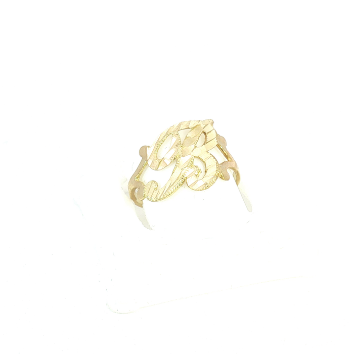 10K Gold B Initial Signet Ring
