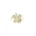 10K Gold Crystal Clover Ring