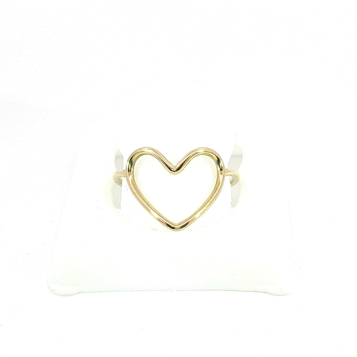 10K Gold Heart Ring in Yellow Gold