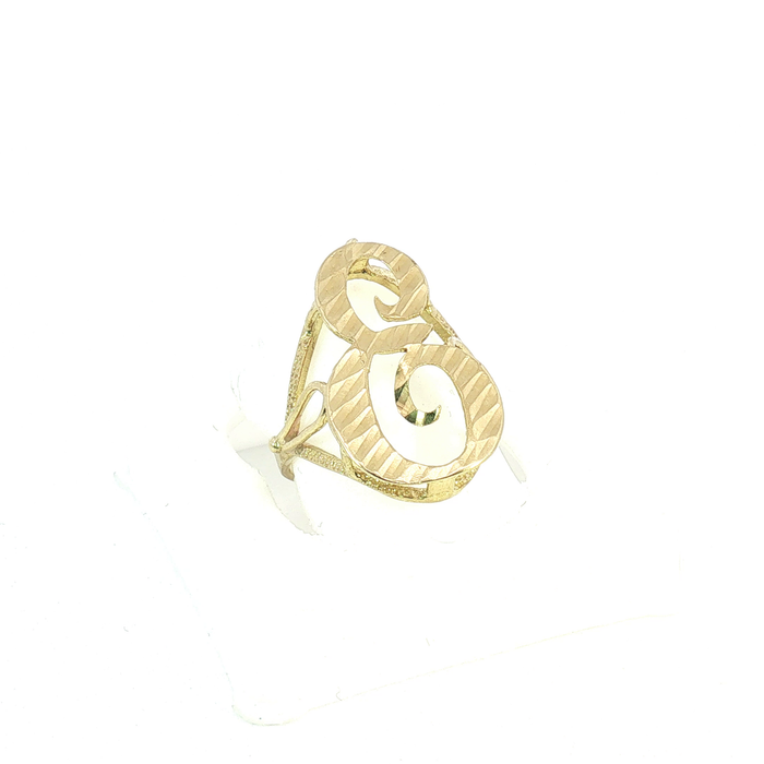 10K Gold initial "E" Ring