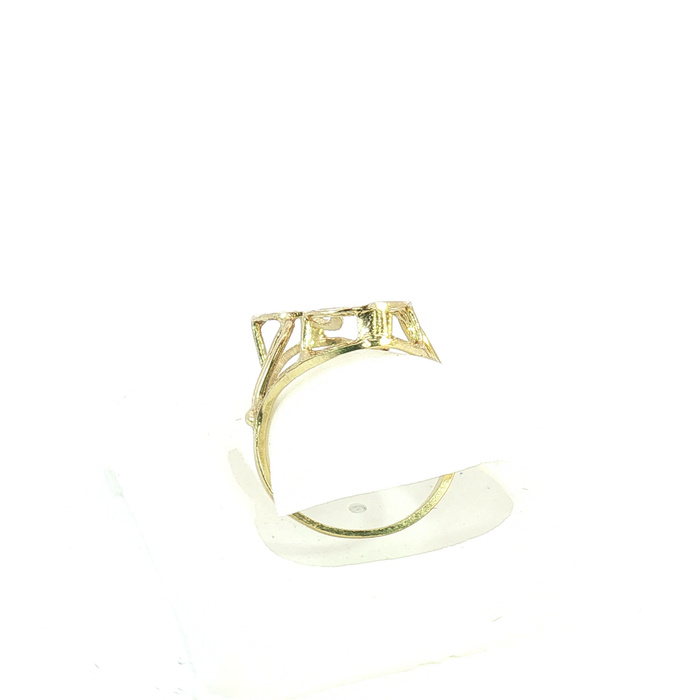 10K Gold initial "E" Ring