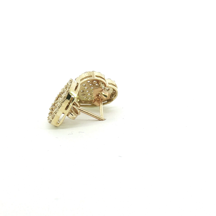 10K Heart Stud Earrings in Yellow Gold