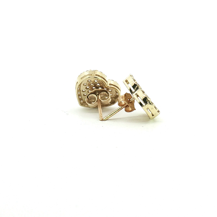10K Heart Stud Earrings in Yellow Gold
