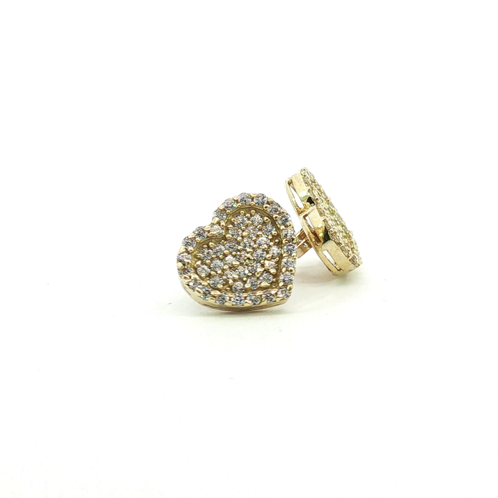 10K Heart Stud Earrings in Yellow Gold
