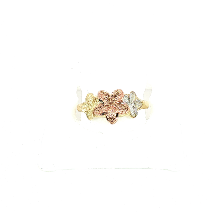 10K Hibiscus Flower Ring