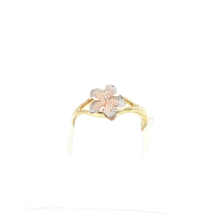 10k Hibiscus Flower Ring