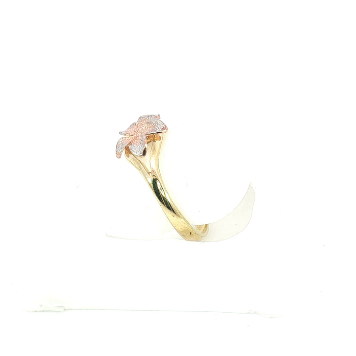 10k Hibiscus Flower Ring