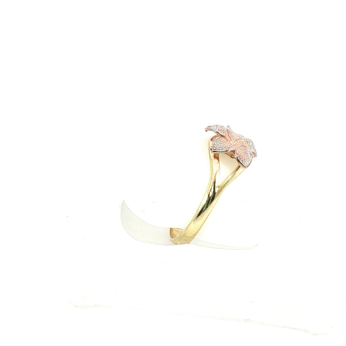 10k Hibiscus Flower Ring