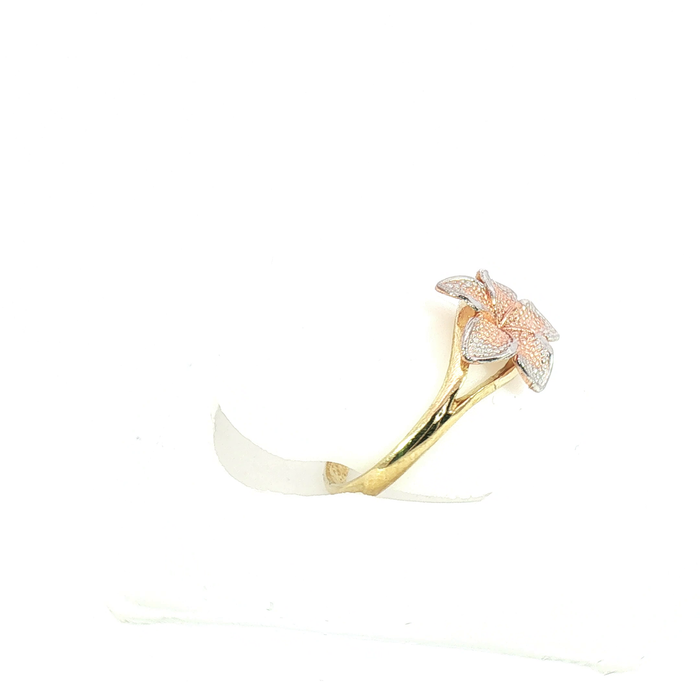 10K Hibiscus Flower Ring