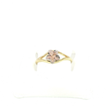 10K Hibiscus Flower Two-Tone Ring in Yellow Gold
