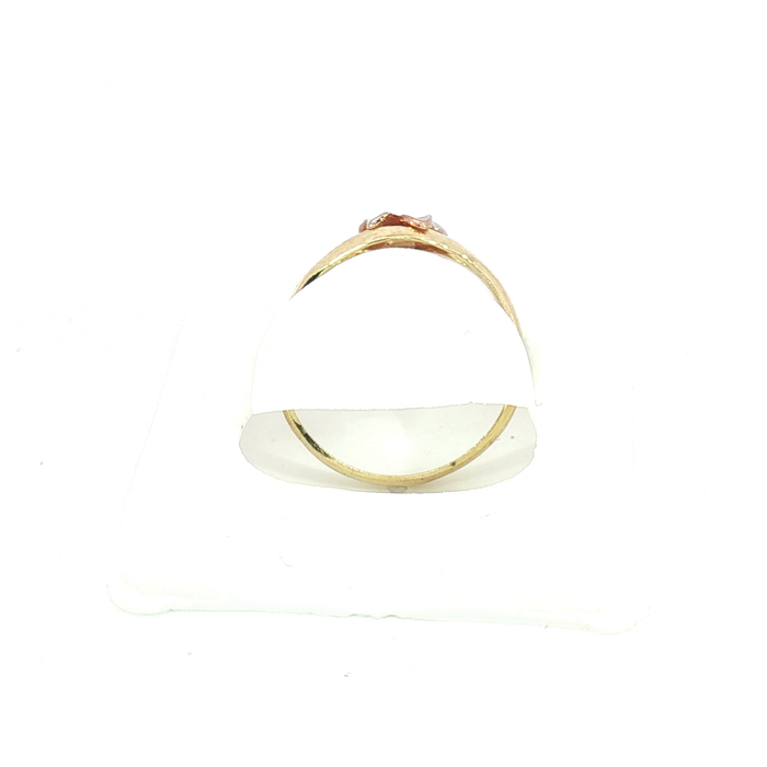 10K Hibiscus Flower Two-Tone Ring in Yellow Gold