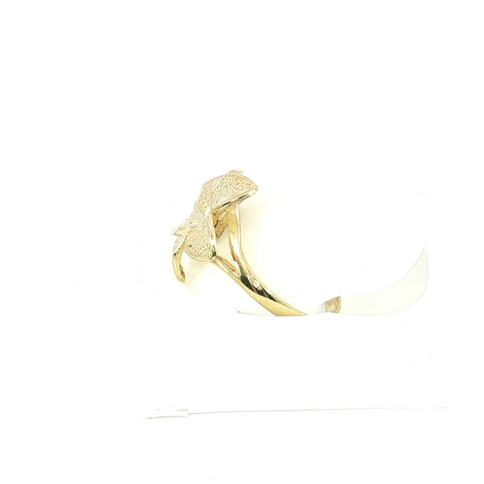10K Hibiscus Yellow Gold Flower Ring