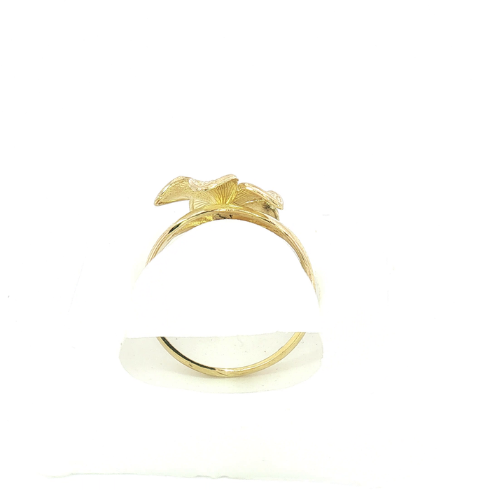 10K Hibiscus Yellow Gold Flower Ring