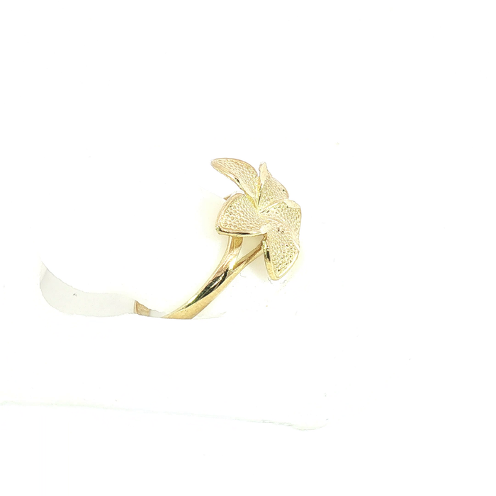 10K Hibiscus Yellow Gold Flower Ring