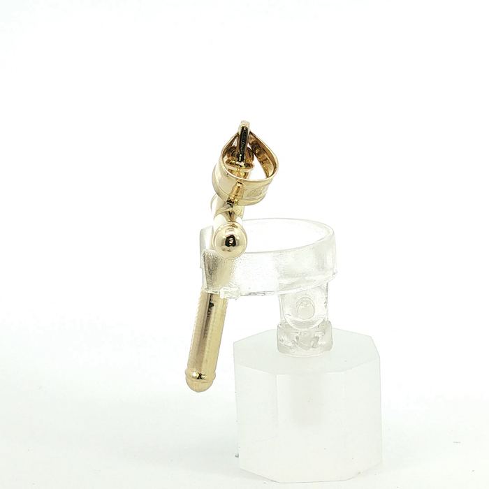 10k High-Polish Tubular Cross Pendant in Yellow Gold