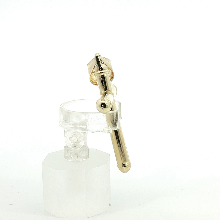 10k High-Polish Tubular Cross Pendant in Yellow Gold