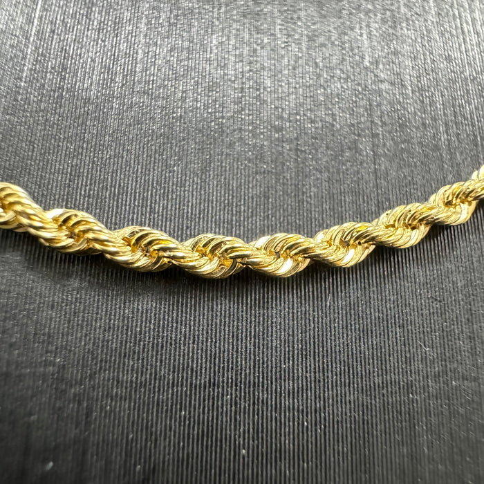 10K Laser Cut 1.5MM 22-Inch Rope Chain