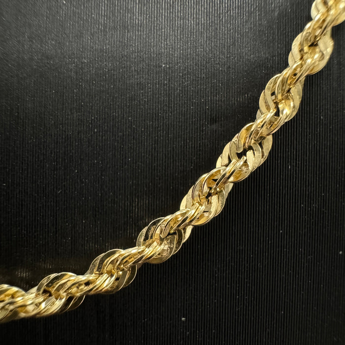 10K Laser Cut 2.2MM 24-Inch Rope Chain