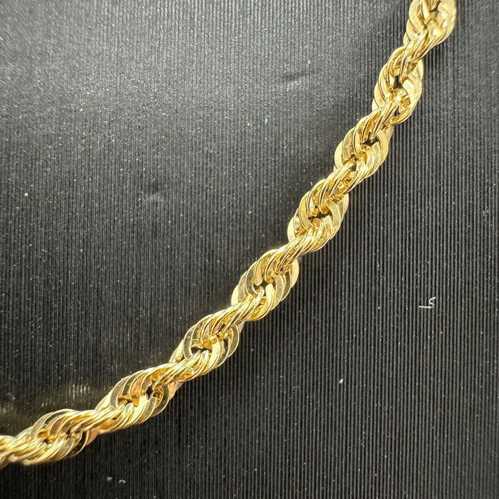10K Laser Cut 2MM 16-Inch Rope Chain