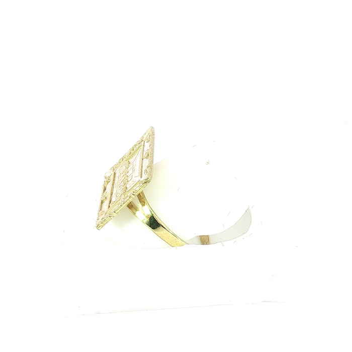10K Last Supper Rectangular Ring in Yellow Gold