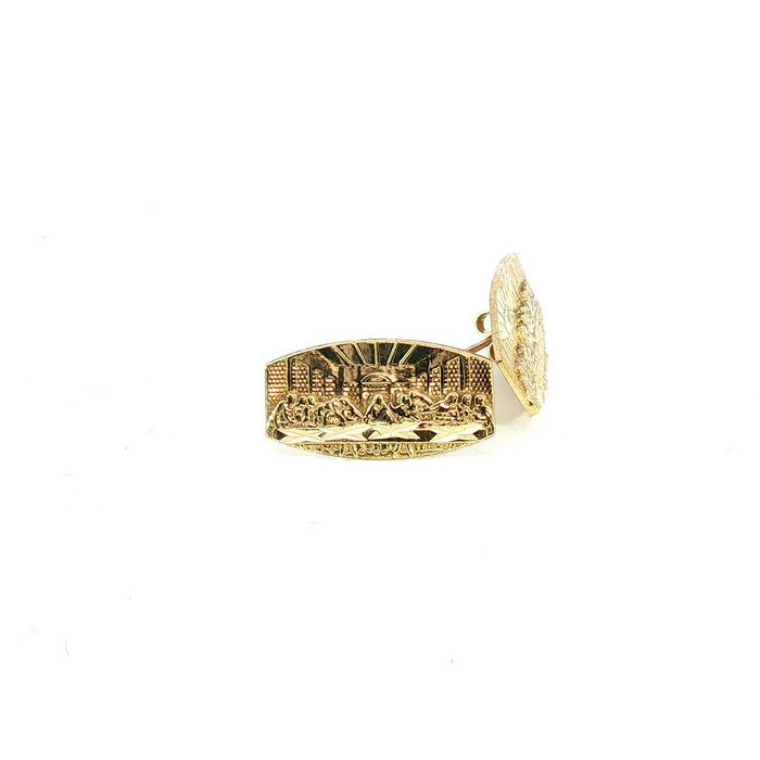 10K Last Supper Stud Earrings — Yellow Gold
