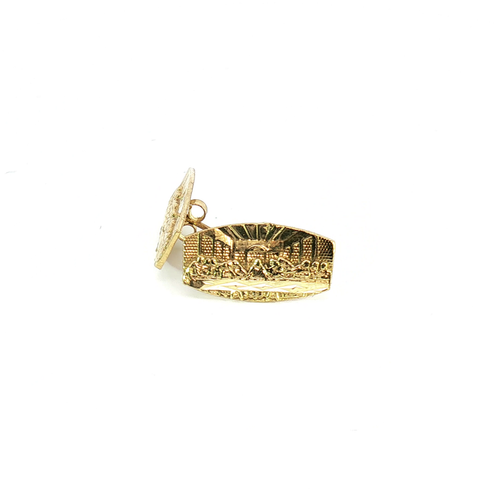 10K Last Supper Stud Earrings — Yellow Gold