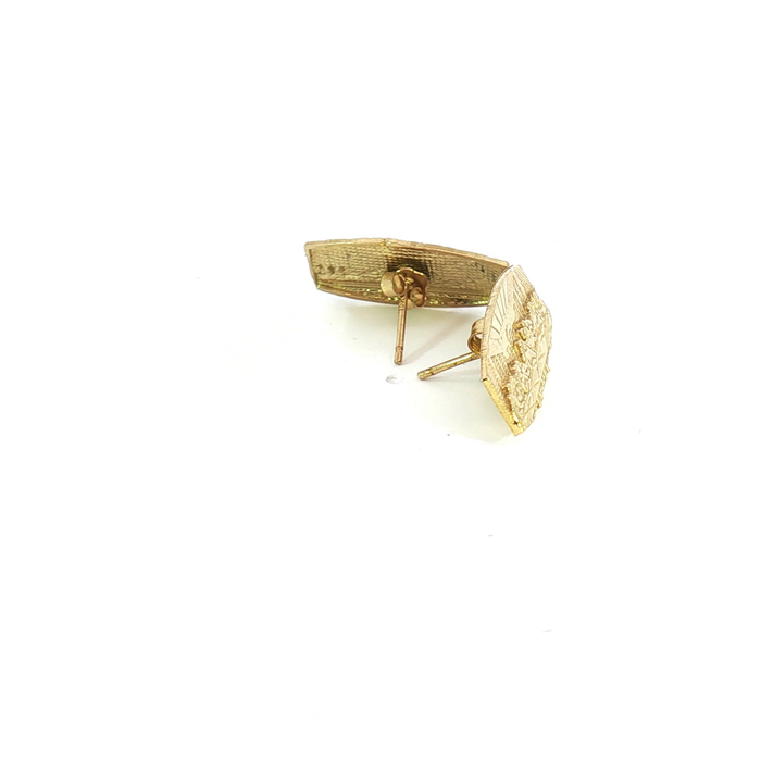 10K Last Supper Stud Earrings — Yellow Gold