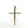 10k Minimalist High-Polish Yellow Gold Tubular Cross Pendant