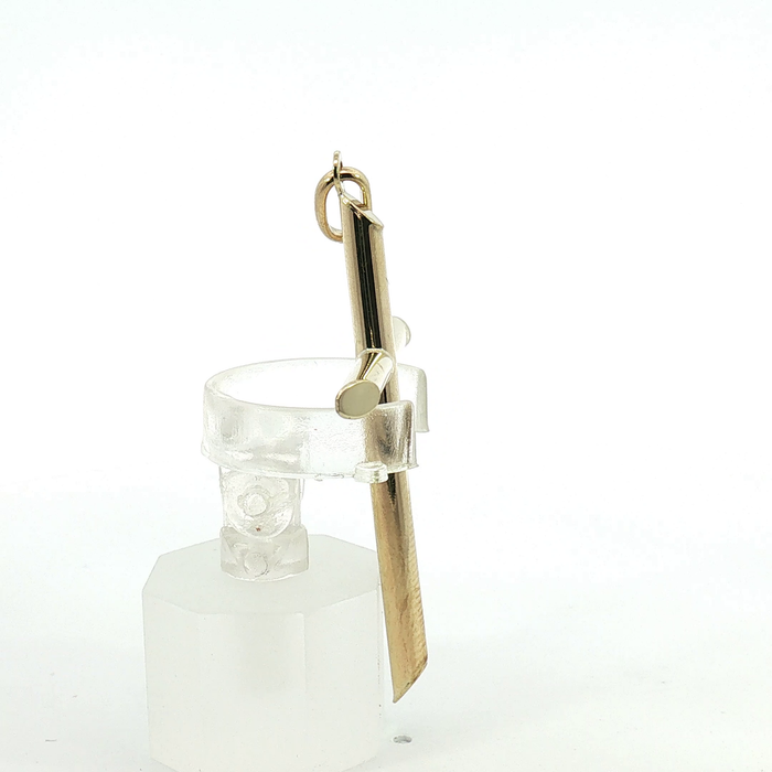 10k Minimalist High-Polish Yellow Gold Tubular Cross Pendant