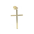 10k Minimalist Polished Yellow Gold Rod Cross Pendant