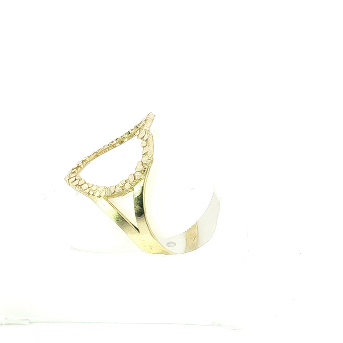 10K Nugget Open Heart Ring in Yellow Gold