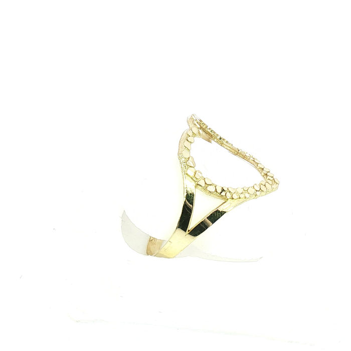 10K Nugget Open Heart Ring in Yellow Gold
