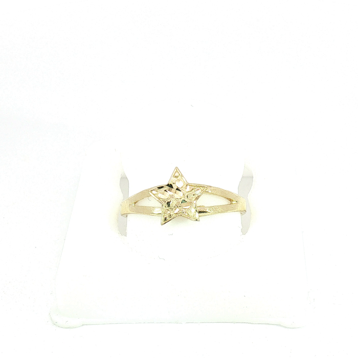 10K Nugget Star Ring in Yellow Gold