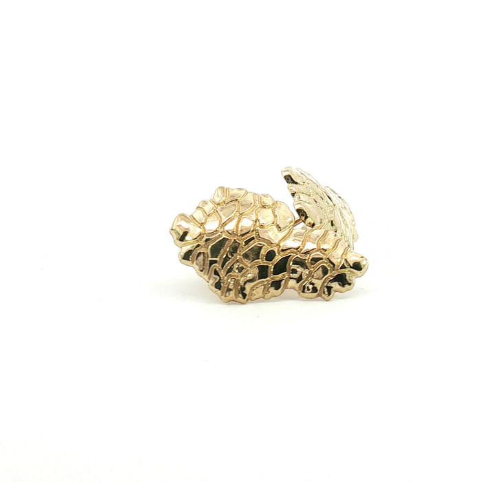 10K Nugget Yellow Gold Stud Earrings - Large