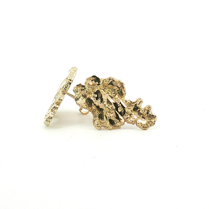 10K Nugget Yellow Gold Stud Earrings - Medium