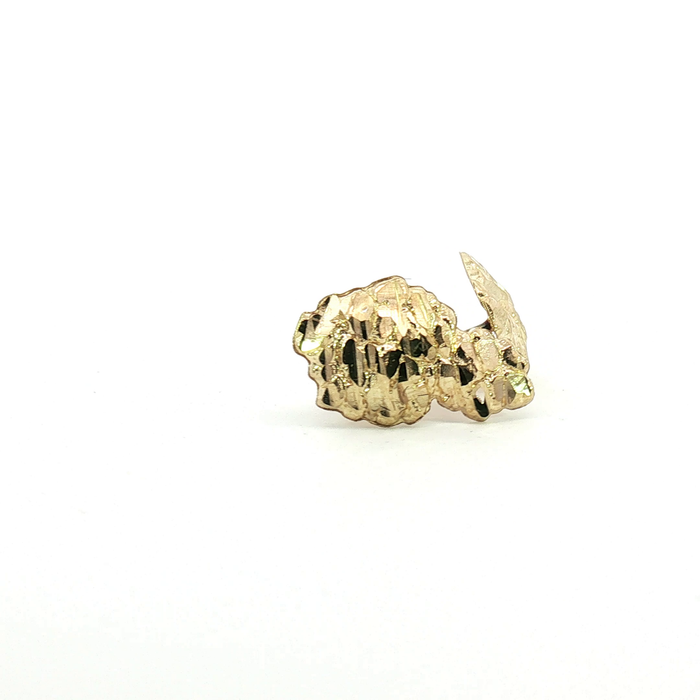 10K Nugget Yellow Gold Stud Earrings - Medium