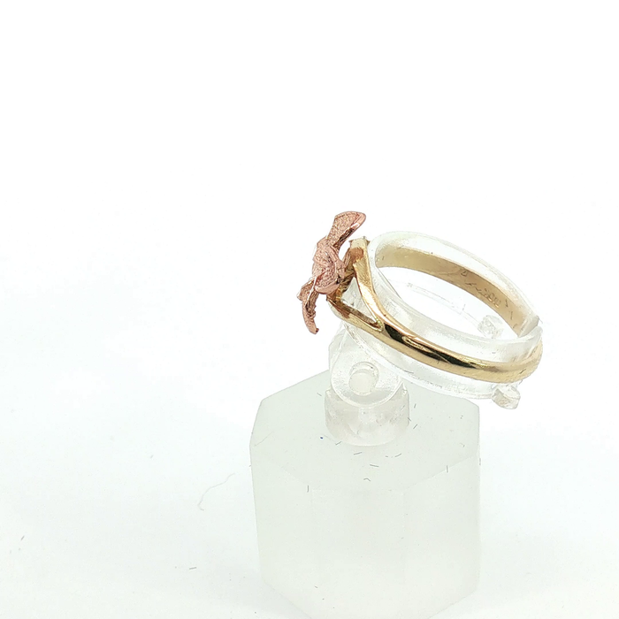 10K Plumeria Rose Gold Floral Ring