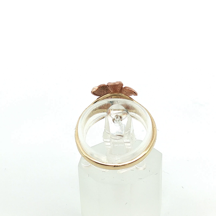10K Plumeria Rose Gold Floral Ring