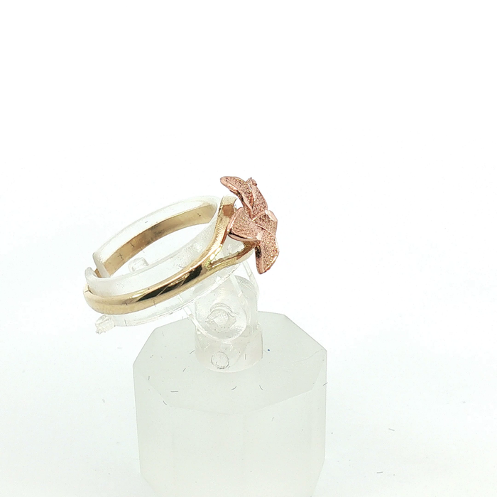 10K Plumeria Rose Gold Floral Ring
